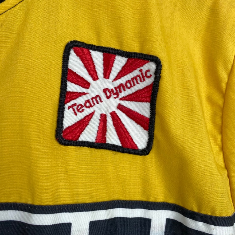 VTG Yamaha Jacket M 70s Unlined Yellow Motocross Moto Racing Medal Patch Pocket - Picture 3 of 14